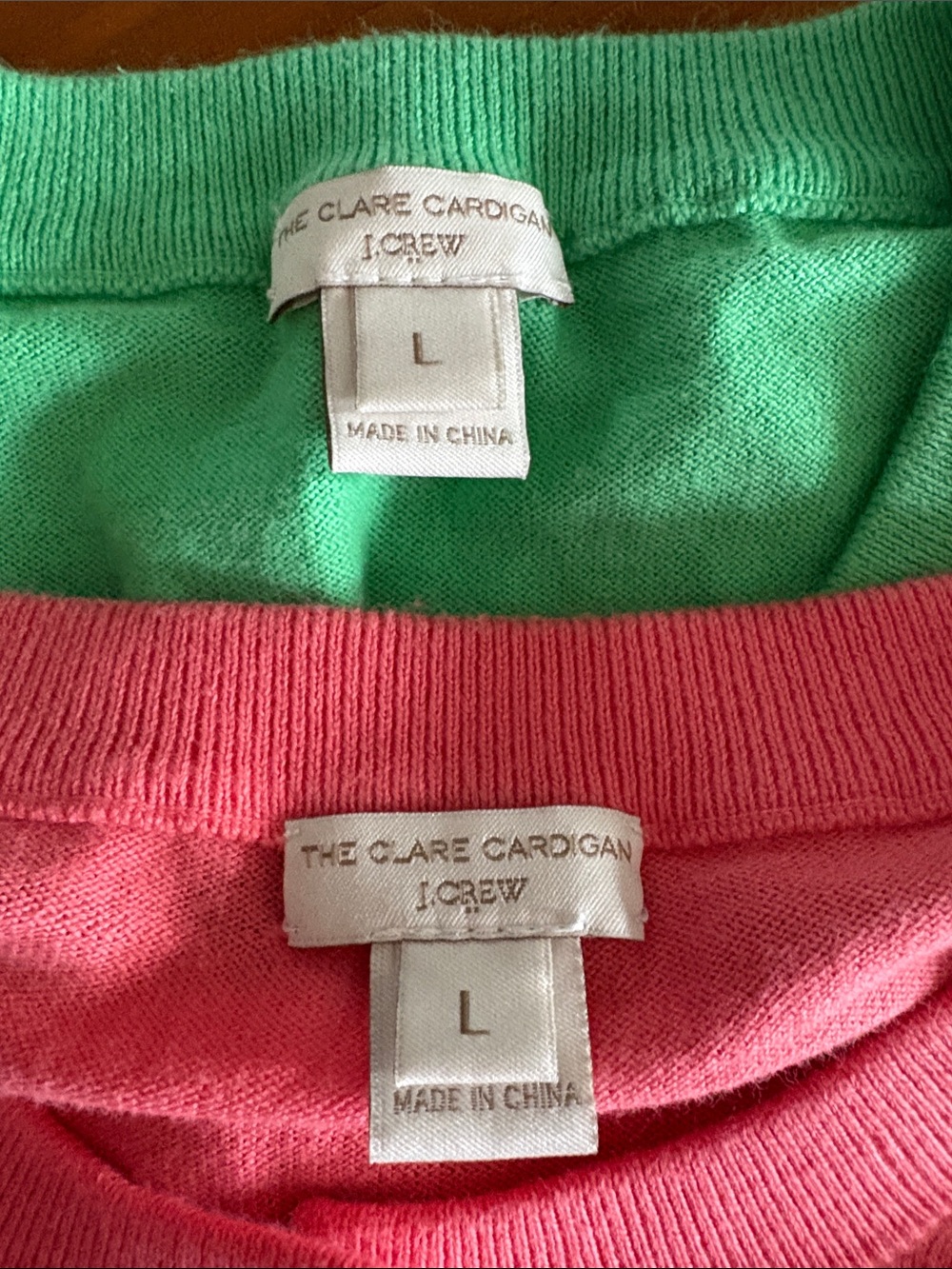 J. Crew set bundle 2 Clare Button-Front Cardigan sweaters size large VGUC - Picture 2 of 5